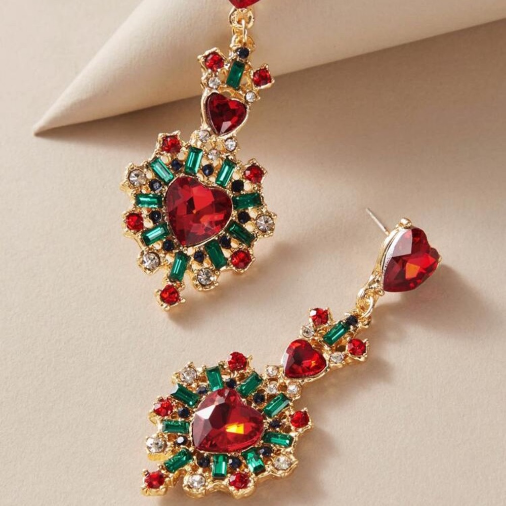 Festive Gemstone Gold-toned Earrings